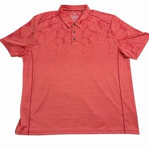 Tommy bahama Polo Shirt 3XL Red Piping Floral Island Zone